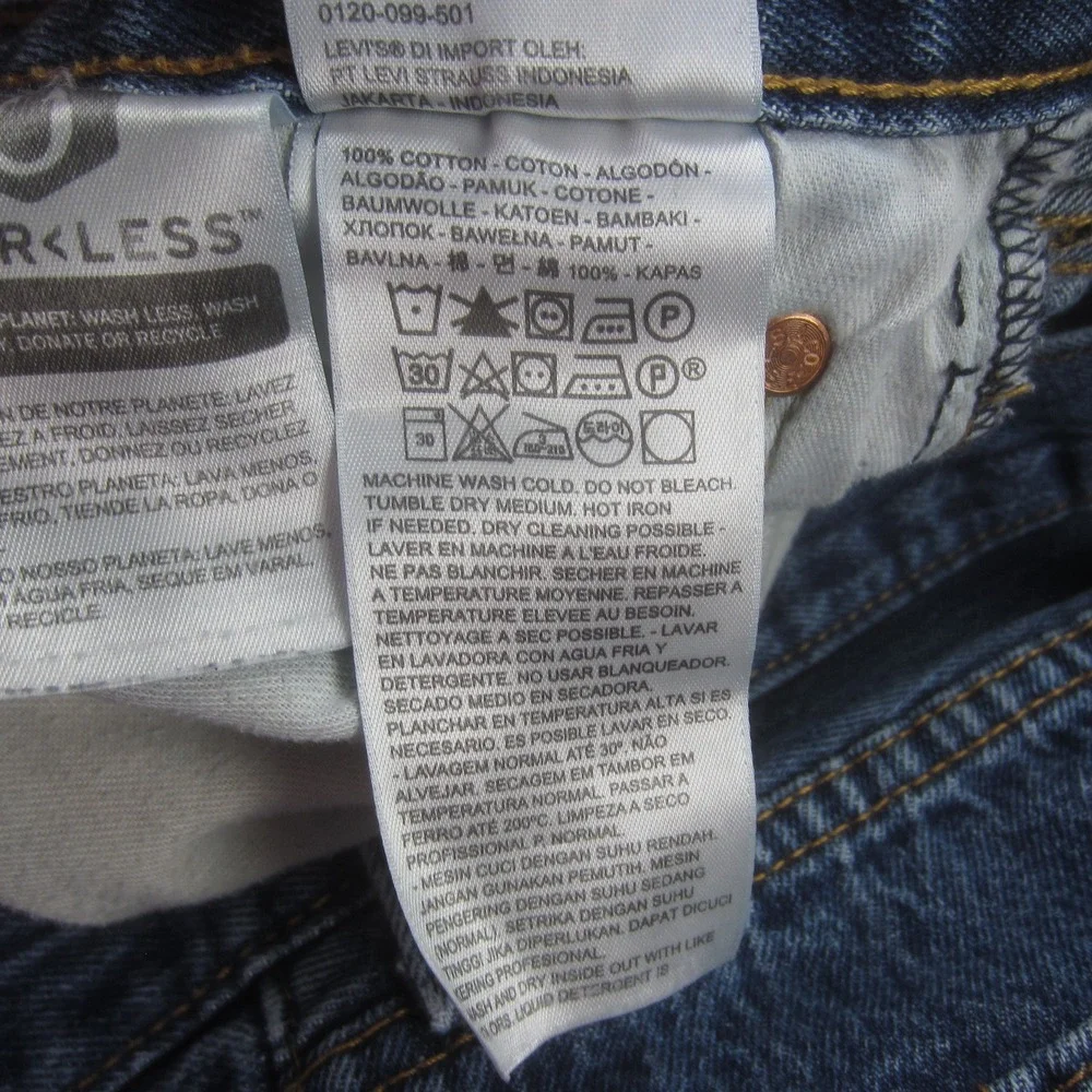Levi 501 Jeans‎ Mens 34X30 Blue Button Fly Medium Wash Denim Straight Leg Retro